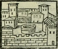 Picture 91 of 161 from Viaggio da Venetia al Santo Sepolcro, et al monte Sinai; col dissegno delle città, castelli, ville, chiese, monasterij, isole, porti, & fiumi, che sin là si ritrouano; et vna breue regola di quanto si dee osseruar nel detto viaggio, e quel che si paga da luoco à luoco, sì di dacij, come d'altre cose (1606), leaf 110
