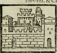 An illustration from Viaggio da Venetia al Santo Sepolcro, et al monte Sinai; col dissegno delle città, castelli, ville, chiese, monasterij, isole, porti, & fiumi, che sin là si ritrouano; et vna breue regola di quanto si dee osseruar nel detto viaggio, e quel che si paga da luoco à luoco, sì di dacij, come d'altre cose (1606)