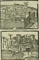 An illustration from Viaggio da Venetia al Santo Sepolcro, et al monte Sinai; col dissegno delle città, castelli, ville, chiese, monasterij, isole, porti, & fiumi, che sin là si ritrouano; et vna breue regola di quanto si dee osseruar nel detto viaggio, e quel che si paga da luoco à luoco, sì di dacij, come d'altre cose (1606)