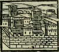 Picture 124 of 161 from Viaggio da Venetia al Santo Sepolcro, et al monte Sinai; col dissegno delle città, castelli, ville, chiese, monasterij, isole, porti, & fiumi, che sin là si ritrouano; et vna breue regola di quanto si dee osseruar nel detto viaggio, e quel che si paga da luoco à luoco, sì di dacij, come d'altre cose (1606), leaf 140