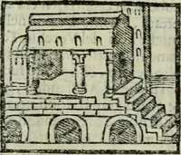 An illustration from Viaggio da Venetia al Santo Sepolcro, et al monte Sinai; col dissegno delle città, castelli, ville, chiese, monasterij, isole, porti, & fiumi, che sin là si ritrouano; et vna breue regola di quanto si dee osseruar nel detto viaggio, e quel che si paga da luoco à luoco, sì di dacij, come d'altre cose (1606)