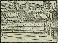 Picture 139 of 161 from Viaggio da Venetia al Santo Sepolcro, et al monte Sinai; col dissegno delle città, castelli, ville, chiese, monasterij, isole, porti, & fiumi, che sin là si ritrouano; et vna breue regola di quanto si dee osseruar nel detto viaggio, e quel che si paga da luoco à luoco, sì di dacij, come d'altre cose (1606), leaf 160