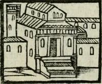 Picture 140 of 161 from Viaggio da Venetia al Santo Sepolcro, et al monte Sinai; col dissegno delle città, castelli, ville, chiese, monasterij, isole, porti, & fiumi, che sin là si ritrouano; et vna breue regola di quanto si dee osseruar nel detto viaggio, e quel che si paga da luoco à luoco, sì di dacij, come d'altre cose (1606), leaf 161