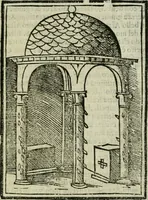 An illustration from Viaggio da Venetia al Santo Sepolcro, et al monte Sinai; col dissegno delle città, castelli, ville, chiese, monasterij, isole, porti, & fiumi, che sin là si ritrouano; et vna breue regola di quanto si dee osseruar nel detto viaggio, e quel che si paga da luoco à luoco, sì di dacij, come d'altre cose (1606)