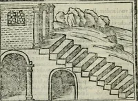 An illustration from Viaggio da Venetia al Santo Sepolcro, et al monte Sinai; col dissegno delle città, castelli, ville, chiese, monasterij, isole, porti, & fiumi, che sin là si ritrouano; et vna breue regola di quanto si dee osseruar nel detto viaggio, e quel che si paga da luoco à luoco, sì di dacij, come d'altre cose (1606)
