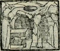 An illustration from Viaggio da Venetia al Santo Sepolcro, et al monte Sinai; col dissegno delle città, castelli, ville, chiese, monasterij, isole, porti, & fiumi, che sin là si ritrouano; et vna breue regola di quanto si dee osseruar nel detto viaggio, e quel che si paga da luoco à luoco, sì di dacij, come d'altre cose (1606)