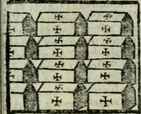 An illustration from Viaggio da Venetia al Santo Sepolcro, et al monte Sinai; col dissegno delle città, castelli, ville, chiese, monasterij, isole, porti, & fiumi, che sin là si ritrouano; et vna breue regola di quanto si dee osseruar nel detto viaggio, e quel che si paga da luoco à luoco, sì di dacij, come d'altre cose (1606)