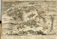 An illustration from Viaje del infante cardenal Don Fernando de Austria, desde 12. de abril 1632. que saliò de Madrid con Su Magestad D. Felipe IV. su hermano para la çiudad de Barçelona, hasta 4. de noviembre de 1634. que entrò en la de Bruselas (1635)
