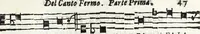 An illustration from Via retta della voce corale (1671)