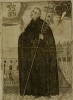 An illustration from Vida admirable y prodigiosas virtudes del venerable, y apostolic Padre Francisco del Castillo, de la Compañia de Jesus, natural de Lima .. (1693)