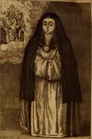 An illustration from Vida, virtudes, trabajos favores y milagros de la Ven. M. sor Maria de Jesus angelopolitana religiosa (1683)