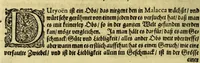 An illustration from Vierder Theil der Orie[n]talischen Indien, in welchen erstlich gehandelt wirt, von allerley Thiern, Früchten, Obs, vnd Bäumen, item von allerhand Würtz, Specereyen vnd Materialen, auch von Perlen vnd allerley Edelgesteinen, so in gemelten Indien gefunden werden, wo vnd wie sie wachsen, daselbst geschätzet, gekaufft, vnd genant werden: beschrieben durch Johan[n] Hugen von Lintschotten, vnd andere. : Auch mit schönen Annotationibus gezieret vnd erkläret durch Bernardum Paludanum Med. D. in Enckheusen. Zum andern, die letzte Reise der Holländer in die Ost-Indien, welche aussgefahren im Frühling dess 1598. Jahrs, vnd mit 4. Schiffen widerumb glücklich anheim gelanget, im Monat Julio dess 1599. Jahrs, (1617)