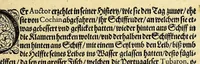 An illustration from Vierder Theil der Orientalischen Indien, in welchem erstlich gehandelt wirdt, von allerley Thieren, Früchten, Obs, vn[d] Bäumen, item von allerhand Würtz, Specereyen vnd Materialen, auch von Perlen vnd allerley Edelgesteinen, so in gemeldten Indien gefunden werden, wo vnd wie sie wachsen, auch wie sie daselbt geschätzet, gekaufft, vnd genannt werden, beschrieben durch Johann Hugen von Lintschotten, vnd andere. : Auch mit schönen Annotationibus gezieret vnd erkläret durch Bernardum Paludanum Medicinae D. in Enckheusen. Zum andern, die letzte Reise der Holländer in die Ost-Indien, welche aussgefahren im Frühling dess 1598. Jahrs. vnd mit 4. Schiffen wiederumb glücklich anheim gelanget, im Monat Julio dess 1599. Jahrs, (1600)