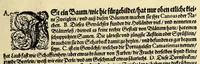 An illustration from Vierder Theil der Orientalischen Indien, in welchem erstlich gehandelt wirdt, von allerley Thieren, Früchten, Obs, vn[d] Bäumen, item von allerhand Würtz, Specereyen vnd Materialen, auch von Perlen vnd allerley Edelgesteinen, so in gemeldten Indien gefunden werden, wo vnd wie sie wachsen, auch wie sie daselbt geschätzet, gekaufft, vnd genannt werden, beschrieben durch Johann Hugen von Lintschotten, vnd andere. : Auch mit schönen Annotationibus gezieret vnd erkläret durch Bernardum Paludanum Medicinae D. in Enckheusen. Zum andern, die letzte Reise der Holländer in die Ost-Indien, welche aussgefahren im Frühling dess 1598. Jahrs. vnd mit 4. Schiffen wiederumb glücklich anheim gelanget, im Monat Julio dess 1599. Jahrs, (1600)