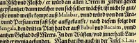 An illustration from Vierder Theil der Orientalischen Indien, in welchem erstlich gehandelt wirdt, von allerley Thieren, Früchten, Obs, vn[d] Bäumen, item von allerhand Würtz, Specereyen vnd Materialen, auch von Perlen vnd allerley Edelgesteinen, so in gemeldten Indien gefunden werden, wo vnd wie sie wachsen, auch wie sie daselbt geschätzet, gekaufft, vnd genannt werden, beschrieben durch Johann Hugen von Lintschotten, vnd andere. : Auch mit schönen Annotationibus gezieret vnd erkläret durch Bernardum Paludanum Medicinae D. in Enckheusen. Zum andern, die letzte Reise der Holländer in die Ost-Indien, welche aussgefahren im Frühling dess 1598. Jahrs. vnd mit 4. Schiffen wiederumb glücklich anheim gelanget, im Monat Julio dess 1599. Jahrs, (1600)