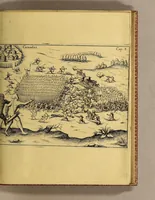 An illustration from Vierte Schiffart. Warhafftige Historien einer wunderbaren Schiffart, welche Ulrich Schmidel von Straubing, von Anno 1534. biss Anno 1554 in Americam oder Newenwelt, bey Brasilia und Rio della Plata gethan. : Was er in diesen neuntzehen Jahren aussgestanden, vnd was für seltzame wunderbare Länder vnd Leut er gesehen: durch ermelten Schmidel selbs beschrieben, an jetzt aber an Tag geben mit Verbesserung vnd Corrigierung der Stätt, Länder vnd Flüss namen, dessgleichen mit einer nothwendigen Landtaffel, Figuren, vnd anderer mehr Erklerung, gezieret, (1599)