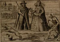 An illustration from Vier tractätlein Fr. Basilii Valentini benedicter ordens von dem grossen stäin der vralten weysen maister, vnd artzneyen menschlicher gesundheyt : deren er in seinen andern schrifften gedencket, aber vor diesem niemahlen an tag kommen seind, alss nemblich seine : 1. Handgriffe vber die bereitung des grossen steins : 2. Handgriffe wie er seine artzneyen gemacht hat : 3. Schlussreden vom sulphure, victriolo, vnnd magnete : 4. Supplementum oder zugabe (1625)