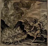 An illustration from Vier tractätlein Fr. Basilii Valentini benedicter ordens von dem grossen stäin der vralten weysen maister, vnd artzneyen menschlicher gesundheyt : deren er in seinen andern schrifften gedencket, aber vor diesem niemahlen an tag kommen seind, alss nemblich seine : 1. Handgriffe vber die bereitung des grossen steins : 2. Handgriffe wie er seine artzneyen gemacht hat : 3. Schlussreden vom sulphure, victriolo, vnnd magnete : 4. Supplementum oder zugabe (1625)