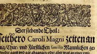 Picture 11 of 18 from Vier vnterschiedliche Relationes Historicae : I. Welche massen die zu gegenwertiger Zeit Regirende Kaiser: auch zu Hungarn vnd Boheim konigliche Majestät fürsich vnd deroselben nechste Bluts verwante zwey vnd dreyssig römische Kaiser titulo Parentum zu Voreltern erlangt habe. II. Durch was mittel das hochlobliche Hauss der Ertzhertzogen zu Österreich zu so viel Land vnd Leuten gelangt. III. Was seithero Caroli Magni Zeiten zu und von dem Reich kommen vnd biss auf dato dabey verbleiber. IV. Welcher gestalt die zugegenwertiger Zeit lebende europaeische Ehristliche König, Chur vnd Fürsten dess Reichs vorgedachten Hochl. Hauss der Ertzhertzogen zu Österreich verwandt sein: vnd welcher massen ihrer samtlichen Genealogia Materno Genere auf Rudolphum I. Kom Kaiser. vnd andere österreichische Herrn gebracht werden könne. (1636), leaf 313