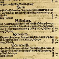 An illustration from Vier vnterschiedliche Relationes Historicae : I. Welche massen die zu gegenwertiger Zeit Regirende Kaiser: auch zu Hungarn vnd Boheim konigliche Majestät fürsich vnd deroselben nechste Bluts verwante zwey vnd dreyssig römische Kaiser titulo Parentum zu Voreltern erlangt habe. II. Durch was mittel das hochlobliche Hauss der Ertzhertzogen zu Österreich zu so viel Land vnd Leuten gelangt. III. Was seithero Caroli Magni Zeiten zu und von dem Reich kommen vnd biss auf dato dabey verbleiber. IV. Welcher gestalt die zugegenwertiger Zeit lebende europaeische Ehristliche König, Chur vnd Fürsten dess Reichs vorgedachten Hochl. Hauss der Ertzhertzogen zu Österreich verwandt sein: vnd welcher massen ihrer samtlichen Genealogia Materno Genere auf Rudolphum I. Kom Kaiser. vnd andere österreichische Herrn gebracht werden könne. (1636)