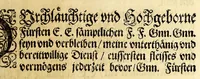 An illustration from Vier vnterschiedliche Relationes Historicae : I. Welche massen die zu gegenwertiger Zeit Regirende Kaiser: auch zu Hungarn vnd Boheim konigliche Majestät fürsich vnd deroselben nechste Bluts verwante zwey vnd dreyssig römische Kaiser titulo Parentum zu Voreltern erlangt habe. II. Durch was mittel das hochlobliche Hauss der Ertzhertzogen zu Österreich zu so viel Land vnd Leuten gelangt. III. Was seithero Caroli Magni Zeiten zu und von dem Reich kommen vnd biss auf dato dabey verbleiber. IV. Welcher gestalt die zugegenwertiger Zeit lebende europaeische Ehristliche König, Chur vnd Fürsten dess Reichs vorgedachten Hochl. Hauss der Ertzhertzogen zu Österreich verwandt sein: vnd welcher massen ihrer samtlichen Genealogia Materno Genere auf Rudolphum I. Kom Kaiser. vnd andere österreichische Herrn gebracht werden könne. (1636)