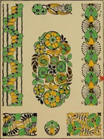 An illustration from Viñetas decorativas según el gusto del día. 30 láminas iluminadas a mano por Enrique Gillet. Prefacio de G. Umbdenstock (1922)