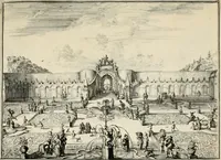 An illustration from Villa Angiana, vulgo het Perc van Anguien (1685)