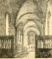 An illustration from Village architecture, being a series of picturesque designs for the inn, the schoolhouse, almshouses, markethouse, shambles, workhouse, parsonage, townhall, and church: forming a sequel to a work on rural architectue (1837)