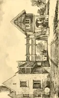 An illustration from Village architecture, being a series of picturesque designs for the inn, the schoolhouse, almshouses, markethouse, shambles, workhouse, parsonage, townhall, and church: forming a sequel to a work on rural architectue (1837)