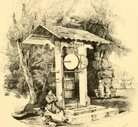 An illustration from Village architecture, being a series of picturesque designs for the inn, the schoolhouse, almshouses, markethouse, shambles, workhouse, parsonage, townhall, and church: forming a sequel to a work on rural architectue (1837)