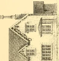 An illustration from Village architecture, being a series of picturesque designs for the inn, the schoolhouse, almshouses, markethouse, shambles, workhouse, parsonage, townhall, and church: forming a sequel to a work on rural architectue (1837)
