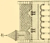 An illustration from Village architecture, being a series of picturesque designs for the inn, the schoolhouse, almshouses, markethouse, shambles, workhouse, parsonage, townhall, and church: forming a sequel to a work on rural architectue (1837)