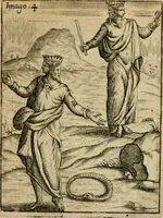 An illustration from Vincentii Chartarii Rhegiensis Imagines deorum, qui ab antiquis colebantur : unâ cum earum declaratione & historia in qua simulacra, ritus, caeremoniae magnaque ex parte veterum religio explicatur ... : hinc inde (1687)