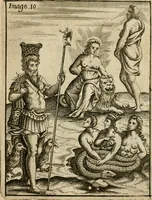 An illustration from Vincentii Chartarii Rhegiensis Imagines deorum, qui ab antiquis colebantur : unâ cum earum declaratione & historia in qua simulacra, ritus, caeremoniae magnaque ex parte veterum religio explicatur ... : hinc inde (1687)