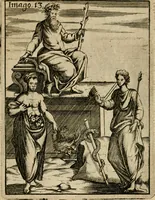 An illustration from Vincentii Chartarii Rhegiensis Imagines deorum, qui ab antiquis colebantur : unâ cum earum declaratione & historia in qua simulacra, ritus, caeremoniae magnaque ex parte veterum religio explicatur ... : hinc inde (1687)