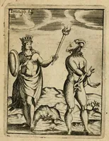 An illustration from Vincentii Chartarii Rhegiensis Imagines deorum, qui ab antiquis colebantur : unâ cum earum declaratione & historia in qua simulacra, ritus, caeremoniae magnaque ex parte veterum religio explicatur ... : hinc inde (1687)