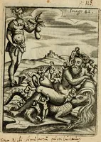 An illustration from Vincentii Chartarii Rhegiensis Imagines deorum, qui ab antiquis colebantur : unâ cum earum declaratione & historia in qua simulacra, ritus, caeremoniae magnaque ex parte veterum religio explicatur ... : hinc inde (1687)