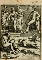 An illustration from Vincentii Chartarii Rhegiensis Imagines deorum, qui ab antiquis colebantur : unâ cum earum declaratione & historia in qua simulacra, ritus, caeremoniae magnaque ex parte veterum religio explicatur ... : hinc inde (1687)