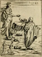 An illustration from Vincentii Chartarii Rhegiensis Imagines deorum, qui ab antiquis colebantur : unâ cum earum declaratione & historia in qua simulacra, ritus, caeremoniae magnaque ex parte veterum religio explicatur ... : hinc inde (1687)