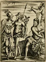 An illustration from Vincentii Chartarii Rhegiensis Imagines deorum, qui ab antiquis colebantur : unâ cum earum declaratione & historia in qua simulacra, ritus, caeremoniae magnaque ex parte veterum religio explicatur ... : hinc inde (1687)
