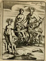 An illustration from Vincentii Chartarii Rhegiensis Imagines deorum, qui ab antiquis colebantur : unâ cum earum declaratione & historia in qua simulacra, ritus, caeremoniae magnaque ex parte veterum religio explicatur ... : hinc inde (1687)