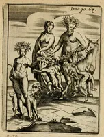 An illustration from Vincentii Chartarii Rhegiensis Imagines deorum, qui ab antiquis colebantur : unâ cum earum declaratione & historia in qua simulacra, ritus, caeremoniae magnaque ex parte veterum religio explicatur ... : hinc inde (1687)