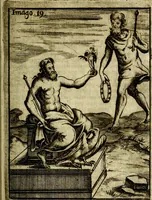 Picture 24 of 93 from Vincentii Chartarii Rhegiensis Imagines deorum : qui ab antiquis colebantur, unâ cum earum declaratione & historia in qua simulacra, ritus, cæremoniæ magnaque ex parte veterum religio explicatur, opus non solum antiquitatis amatoribus, sed & liberalium artium cultoribus, imò & concionatoribus valde utile & proficuum, hinc inde (1687), leaf 110