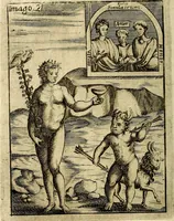 An illustration from Vincentii Chartarii Rhegiensis Imagines deorum : qui ab antiquis colebantur, unâ cum earum declaratione & historia in qua simulacra, ritus, cæremoniæ magnaque ex parte veterum religio explicatur, opus non solum antiquitatis amatoribus, sed & liberalium artium cultoribus, imò & concionatoribus valde utile & proficuum, hinc inde (1687)