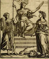 An illustration from Vincentii Chartarii Rhegiensis Imagines deorum : qui ab antiquis colebantur, unâ cum earum declaratione & historia in qua simulacra, ritus, cæremoniæ magnaque ex parte veterum religio explicatur, opus non solum antiquitatis amatoribus, sed & liberalium artium cultoribus, imò & concionatoribus valde utile & proficuum, hinc inde (1687)