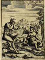 Picture 51 of 93 from Vincentii Chartarii Rhegiensis Imagines deorum : qui ab antiquis colebantur, unâ cum earum declaratione & historia in qua simulacra, ritus, cæremoniæ magnaque ex parte veterum religio explicatur, opus non solum antiquitatis amatoribus, sed & liberalium artium cultoribus, imò & concionatoribus valde utile & proficuum, hinc inde (1687), leaf 219