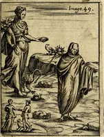 Picture 53 of 93 from Vincentii Chartarii Rhegiensis Imagines deorum : qui ab antiquis colebantur, unâ cum earum declaratione & historia in qua simulacra, ritus, cæremoniæ magnaque ex parte veterum religio explicatur, opus non solum antiquitatis amatoribus, sed & liberalium artium cultoribus, imò & concionatoribus valde utile & proficuum, hinc inde (1687), leaf 228