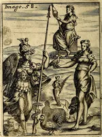 An illustration from Vincentii Chartarii Rhegiensis Imagines deorum : qui ab antiquis colebantur, unâ cum earum declaratione & historia in qua simulacra, ritus, cæremoniæ magnaque ex parte veterum religio explicatur, opus non solum antiquitatis amatoribus, sed & liberalium artium cultoribus, imò & concionatoribus valde utile & proficuum, hinc inde (1687)