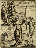 An illustration from Vincentii Chartarii Rhegiensis Imagines deorum : qui ab antiquis colebantur, unâ cum earum declaratione & historia in qua simulacra, ritus, cæremoniæ magnaque ex parte veterum religio explicatur, opus non solum antiquitatis amatoribus, sed & liberalium artium cultoribus, imò & concionatoribus valde utile & proficuum, hinc inde (1687)
