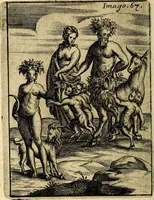 An illustration from Vincentii Chartarii Rhegiensis Imagines deorum : qui ab antiquis colebantur, unâ cum earum declaratione & historia in qua simulacra, ritus, cæremoniæ magnaque ex parte veterum religio explicatur, opus non solum antiquitatis amatoribus, sed & liberalium artium cultoribus, imò & concionatoribus valde utile & proficuum, hinc inde (1687)